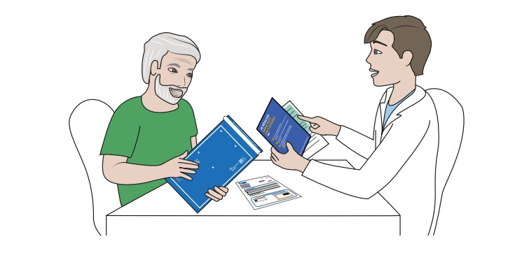 Image représentant une personne qui discuter avec un médecin